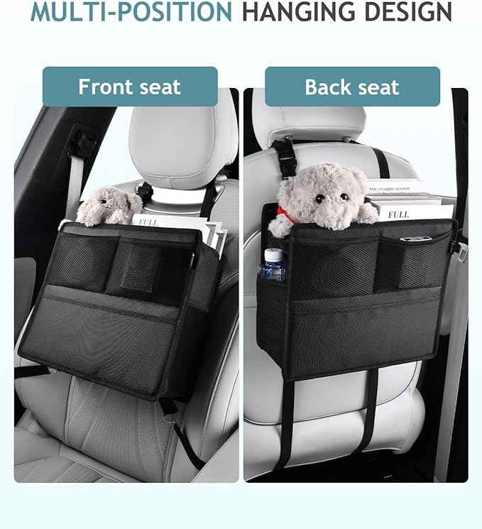 FLORICH 2 Pack Car Backseat Organizer and Trash Can 2-in-1, Premium Hanging Front and Seat Back Organizer, Waterproof Organizer Storage Upgraded for Car Truck SUV