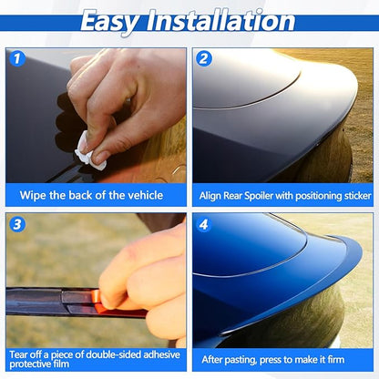 Spoiler Compatible with 2020-2024 Tesla Model Y Matte Black ABS Plastic Rear Trunk Lip Rear Spoiler Wing Model Y Accessories