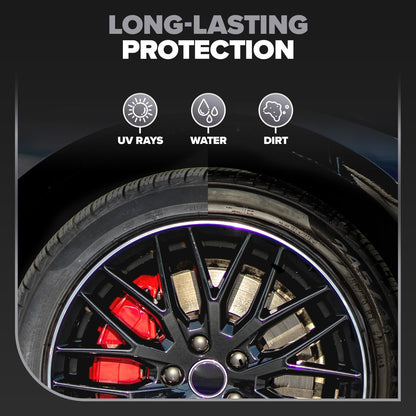Carfidant Ultimate Tire Shine Gallon - Black Satin Shine - New Look Tire Dressing and Rubber Protectant - Long-Lasting with Non-Grease and No Sling - 128 fl. oz.
