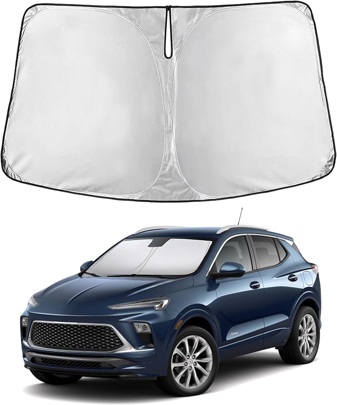 EcoNour Windshield Sun Shade Compatible for Buick Encore GX 2020-2026 Front Window Sunshade Foldable Sun Visor UV & Heat Blocking Protection