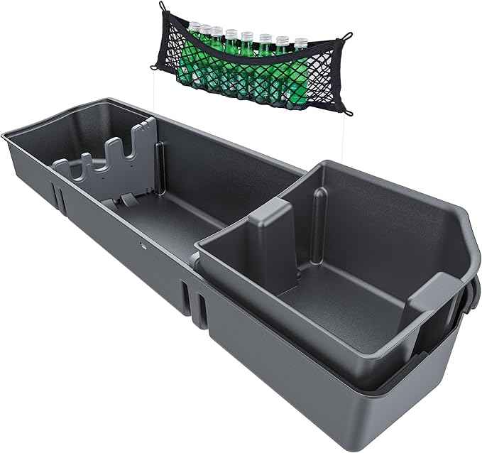 Underseat Storage Compatible with Ford F150(2015-2026)&Super Duty(2017-2026) SuperCrew/Crew Cab, Upgraded Rear Under Seat Organizer Cargo Box for F-150 F250 F350 F450 F550