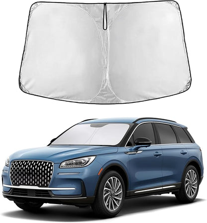 EcoNour Windshield Sun Shade Compatible for Lincoln Corsair 2020-2026 Front Window Sunshade Foldable Sun Visor UV & Heat Blocking Protection