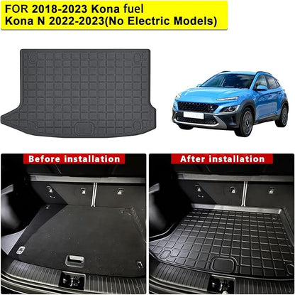 TPE Floor Mats for Hyundai Kona 2018-2023 All Weather Car Floor Liners Fit Hyundai Kona 2018-2023 Accessories Black ﻿