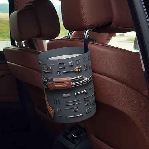 Gun Military Gear Arsenal Set Car Trash Can Waterproof Hanging Trash Bin Collapsible Garbage Can for Car Accessories Travel Camping Kitchen Home