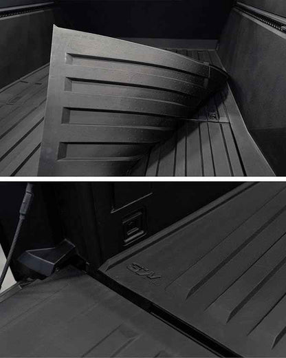 3W Truck Bed Mat for Tesla Cybertruck 2023 2024 2025, All Weather Protection Waterproof Car Bed Liner, Custom Fit TPE Pickup Rear Trunk Cargo Mat Tesla Accessories Mats, Black