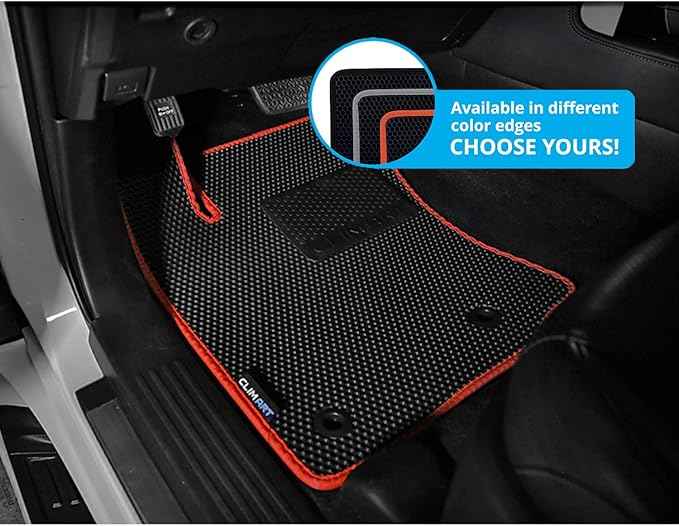 CLIM ART All-Weather Car Floor Mats Compatible with Lexus GX 2014-2023, Custom-Fit Heavy-Duty Floor Liners for Cars & SUVs, Car Accessories for Men & Women, Red - FL051514248