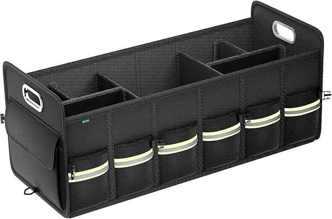 FLORICH Trunk Organizer for Suv, Large Truck Organizer Back Seat Storage Premium, Collapsible Multi-Compartment Car Organizers and Storage Waterproof