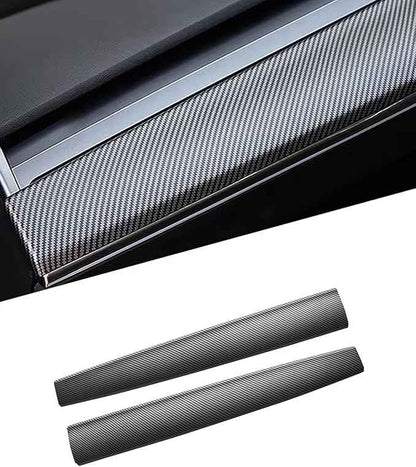 Dashboard Cover and Front Door Cover Compatible with Tesla Model 3（2017-2023） and Model y（2019-2024） (Matte Carbon Fiber Dashboard 2pcs only)