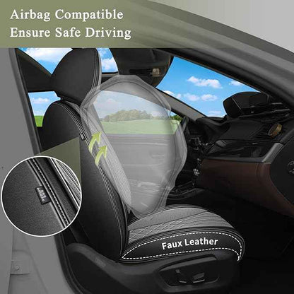 Full Set Car Seat Covers for Lexus GS 200t/350/450h 2007-2025 2026: Breathable Perforated Leather Seat Cover (Black&Grey)