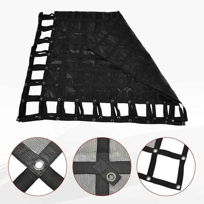 Heavy Duty 120" x 144" Truck Bed Cargo Net with Adjustable Cam Buckles & S-Hooks & Cross Strap,10' x 12' Cargo Net with 1500LBS Capacity for Pickup Truck Bed Trailer SUV Jeeps