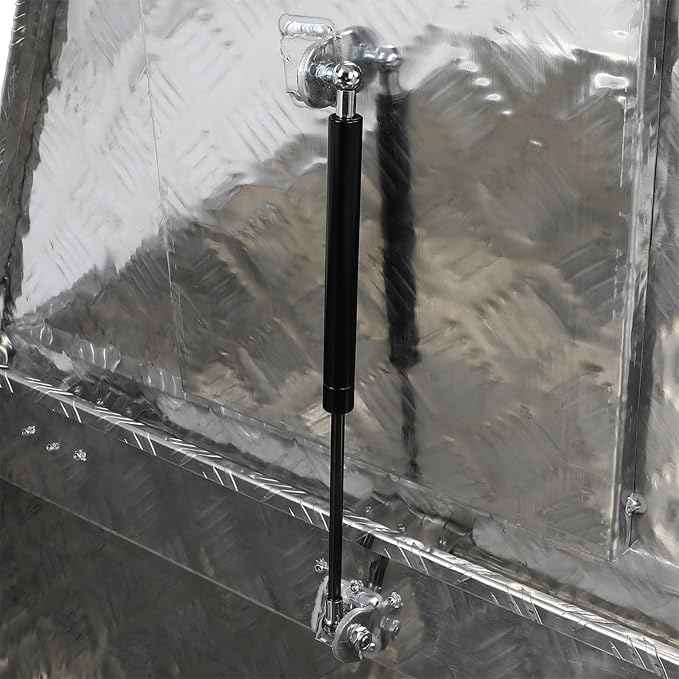 SCITOO 33 Inch Diamond Plate Truck Bed Tool Box,Aluminum Heavy Duty Crossover Storage for Most Full Size Pickups,Lockable Weatherproof Chest,Fits 33" Truck Beds,Easy Access to Load and Unload