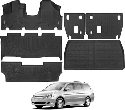 Tongama-Floor Mats for 2005-2010 Honda Odyssey, All Weather TPE Floor Liners & Trunk Mat & Backrest Mats Protectors for Honda Odyssey Interior Accessories