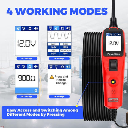 Autel PowerScan PS100 Circuit Tester, 12V 24V Automotive Electrical Tester, Circuit Breaker Finder, AC/DC/Continuity/Signal Test, Component Activation, Power Circuit Probe Kit with 40ft Cable