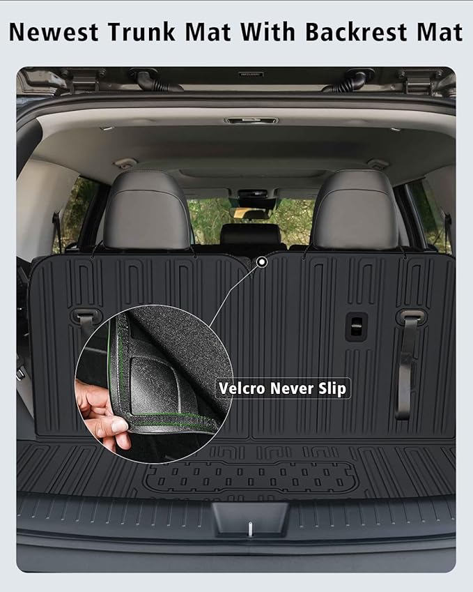 Floor Mats Fit for Kia Sorento Hybrid 2021-2025 2026 (PHEV&HEV) Trunk Mat with Backrest Mat All Weather TPE Rubber Cargo Liner Back Seat Protector Full Set for Sorento 2025 Plug-in Hybrid Accessories