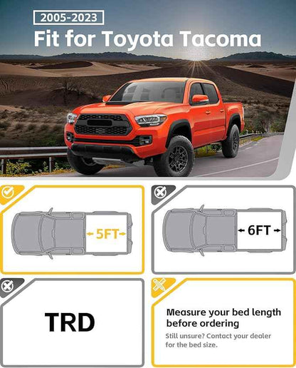 Side Bed MOLLE Panel Fit for 2016-2023 Toyota Tacoma 5FT Bed, Heavy-Duty Aluminum Truck Storage Organizer System for Camping, No-Drill Installation Truck Bed Organizer Accessories