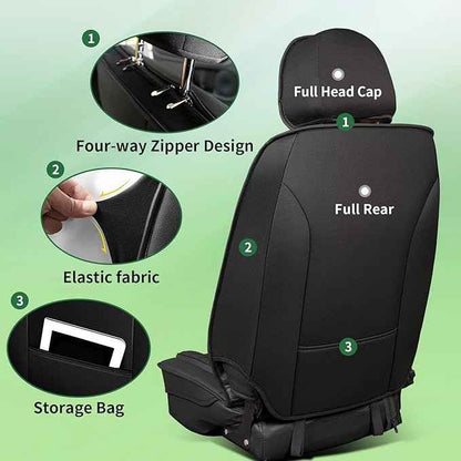 YORKNEIC Fit for Chevrolet Chevy Trailblazer Seat Covers 2021-2025 2026 Faux Leather Waterproof Car Seat Covers Automotive Seat Protectors Cushions with Airbag Compatible (5 Full Set, Black & Grey)