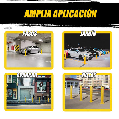 Safety Bollard Post, Steel Bollards,Parking Bollard, Yellow Powder Coated Safety Parking Barrier Post, for Traffic Sensitive Areas (12, 36"H*3"D)