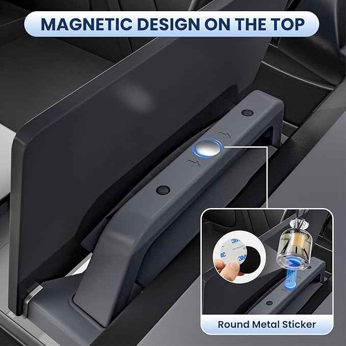 for Model Y Juniper Under Screen Storage Organizer 2025-2026 Upgrade, Model 3 Highland Center Console Organizer Tray 2024-2026 for Tesla Model Y Juniper Accessories, White