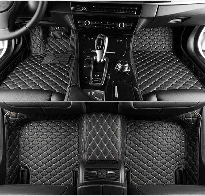 Custom Making Car Floor Mats Compatible with Audi BMW Mercedes-Benz Toyota Lexus Honda Infiniti Nissan Hyundai Kia All Models 2005-2026 (Black Beige)