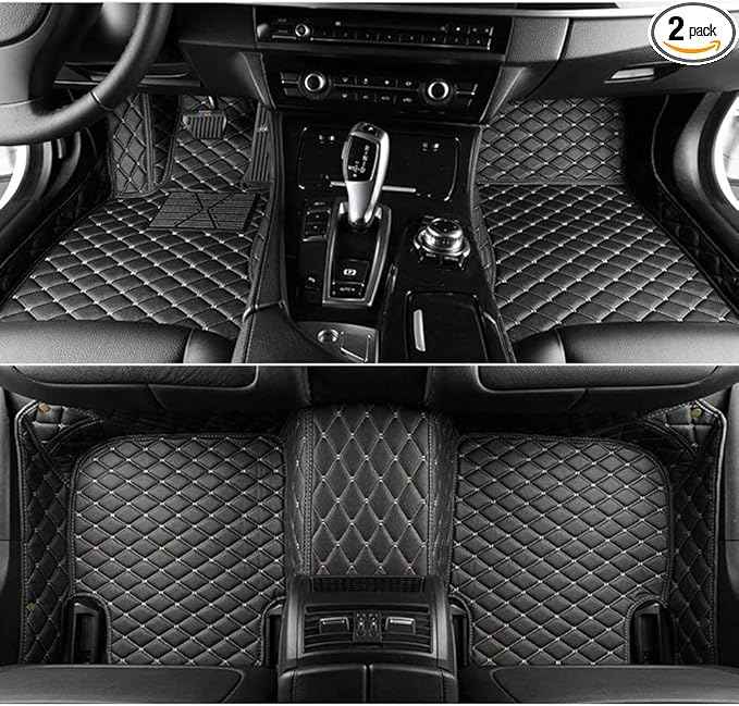 Custom Making Car Floor Mats Compatible with Audi BMW Mercedes-Benz Toyota Lexus Honda Infiniti Nissan Hyundai Kia All Models 2005-2026 (Black Beige)