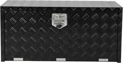 Garvee 30 Inch Heavy Duty Aluminum Tool Underbody Box, Waterproof Square Truck Storage Organizer Chest for Pick Up Truck Bed, Rv Trailer (30" X 18" X 18" - Black)