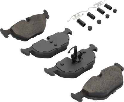 Premium Semi-Metallic Rear Brake Pads (1001-0763M) Compatible with 1993-2010 BMW (318i/318is/318ti/323Ci/323i/323is/325Ci/325i/325xi/328Ci/328i/328is/Z3/Z4)