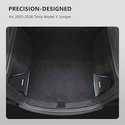 Trunk Storage Bins for Tesla Model Y Juniper, 2-Piece Waterproof Organizer with Lids, Black Side Storage Box, 2025-2026