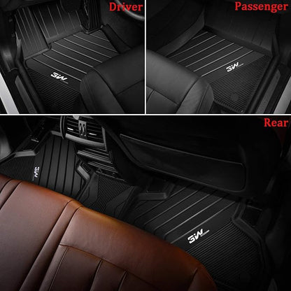 3W BMW X2 Floor Mats Fit for 2018-2023 & BMW X1 Floor Liner Fit for 2016-2022 Custom Fit All Weather TPE Floor Liner for X2 28i M35i 1st & 2nd Row Full Set, Black
