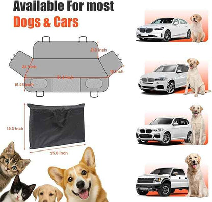 Egles Dog Car Seat Cover for Back Seat, Back Seat Extender for Dogs with Hard Bottom - New Non-Slip, Waterproof, Scratch Resistant, Portable Dog Hammock, Suitable for Cars, SUVs and Trucks