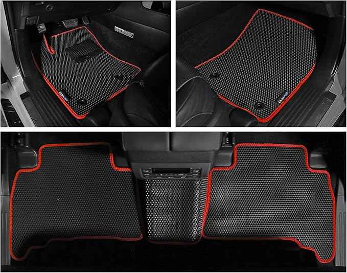 CLIM ART All-Weather Car Floor Mats Compatible with Lexus GX 2014-2023, Custom-Fit Heavy-Duty Floor Liners for Cars & SUVs, Car Accessories for Men & Women, Red - FL051514248
