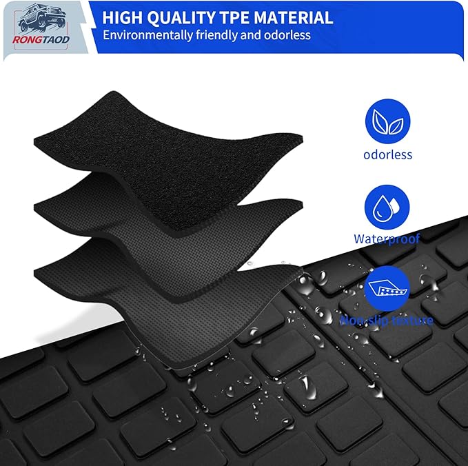 Rongtaod Cargo Mat Compatible with 2018-2025 2026 Volkswagen Atlas (NOT for Cross Sport) Trunk Mat Trunk Liner Cargo Liner Back Seat Cover 2024 VW Atlas Accessories (Trunk Mat with Backrest Mat)