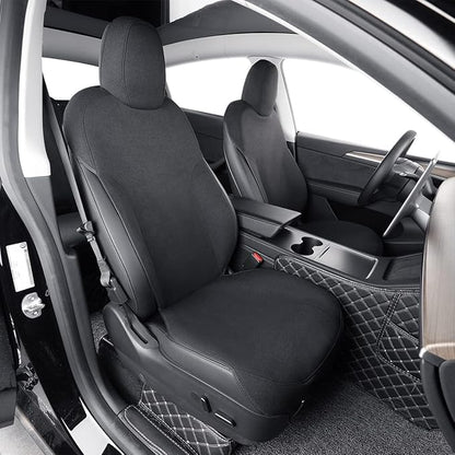 EKR Model Y Seat Covers for Tesla Model Y 2021 2022 2023 2024 Long Range (Only for 7 Seats),Waterproof Seat Protectors,Car Seat Cover Full Set,Neoprene (Black)