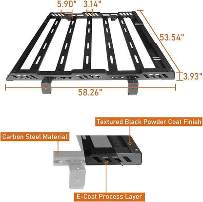 Hooke Road Overlanding Roof Rack for 2018-2026 Jeep Wrangler JL 2/4 Doors & Gladiator JT, Steel Cargo Basket for Jeep Hard Top Only