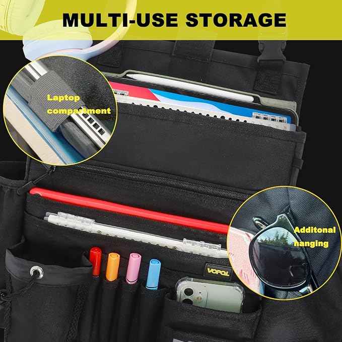 Car Seat Organizer- Multi-Compartment Passenger Seat Organizer, Universal Fit for Front & Back Seats, Ideal for Law Enforcement and Truck Seat Storage, Compatible with Cars, Trucks, and Vans