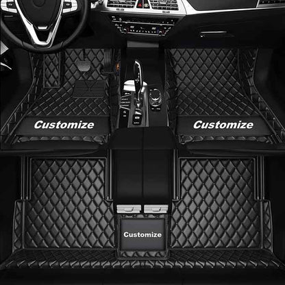 Customized Personalized car Floor MATS Luxury Full-Body car Floor mats are Suitable for 99% of Vehicle Models (Pickup Trucks/SUVs/sedans) and Offer Personalized Text Customization (Black)