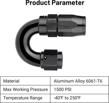 EVIL ENERGY 4AN 180 Degree One Piece Full Flow Hose End Fitting Swivel For CPE Braided Hose