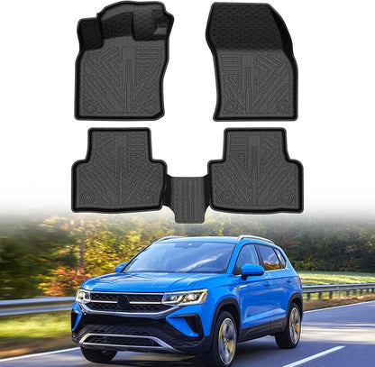 Mixsuper Liner Floor Mats for Volkswagen Taos 2022-2026 All Weather Floor Liners for VW Taos Accessories Durable 1st & 2nd Set Black