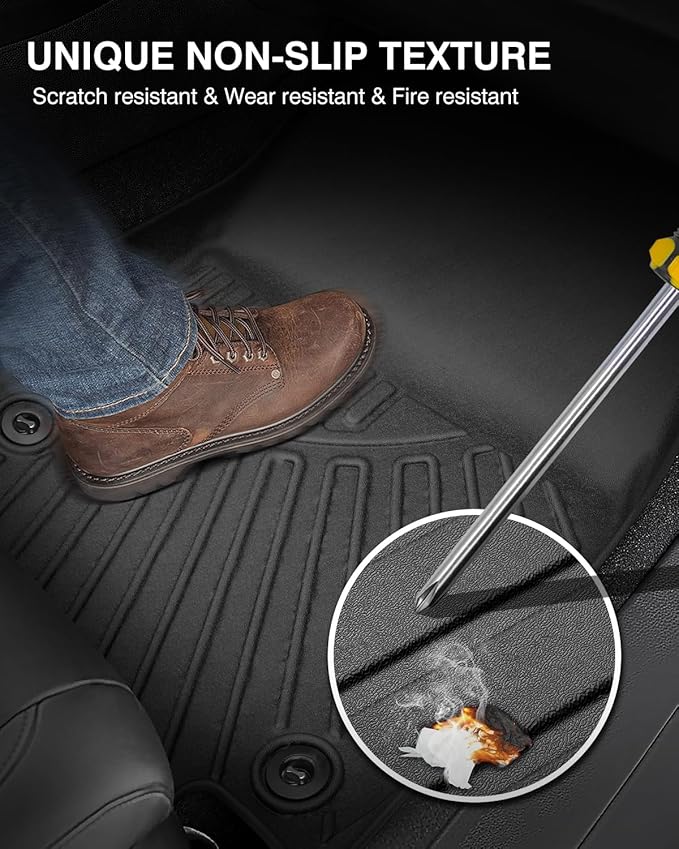 Powerty Floor Mats for 2022-2025 2026 Kia Carnival Gas Accessories All Weather Floor Liner 3D TPE 1st & 2nd Row Floor Mat Heavy-Duty Floor Liners (ONLY for 8 Seats, NOT for Prestige & Hybrid Models)