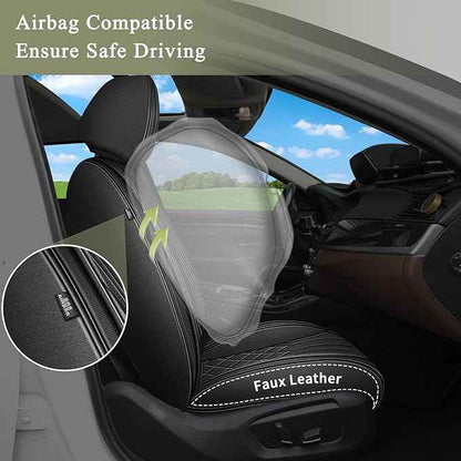 Full Set Car Seat Covers for Chevy Colorado 2015-2023 2024 2025 2026: Breathable Perforated Leather Seat Cover (Black)