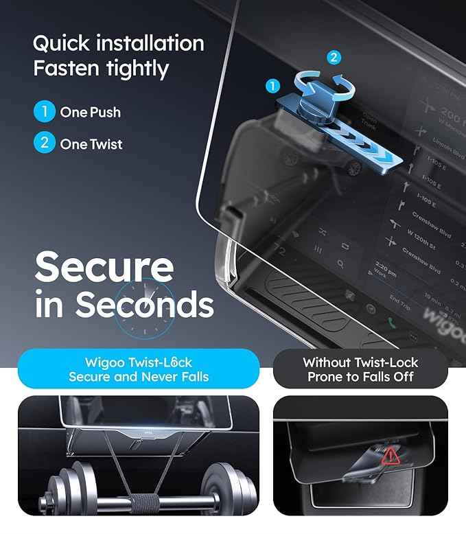 Wigoo Under Screen Organizer for Model Y 2019~2026, Including Model Y Juniper 2025~2026 (Standard, Premium & Performance), Concealed Center Console Organizer Tray, Quick & Stable Installation