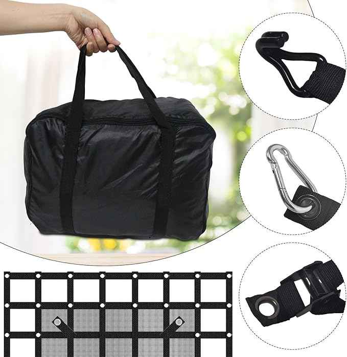 57” x 72“ Heavy Duty Cargo Net with Mesh, Truck Bed Net with J Hooks Accessories, 1500lbs Load Bearing Capacity, Truck Bed Cargo Net Organizer for Pickup Trucks (4.75' x 6')