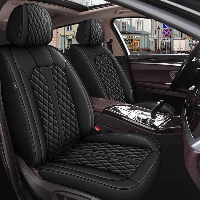 Car Seat Covers Fit for Hyundai Tucson 2005-2025 2026: Front Seats Covers Auto Interior Accessories, Faux Leather Waterproof Seat Cushions Vehical Cover (Black)