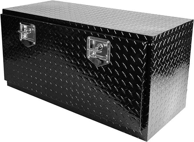 36 Inch Heavy Duty Aluminum truck tool boxes for bed of truck, Waterproof Square Truck Storage Organizer Chest for Pick Up Truck Bed, RV Trailer with T-Handle Lock & Keys(36"×17.1"×17.9")