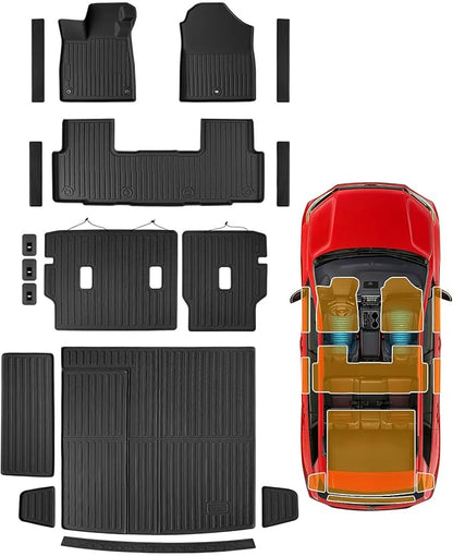 Floor Mats for Honda Passport 2026, Upgrade Custom Fit All Weather Heavy Duty Full Set Floor Protector with TPE Cargo Liner, Door Sill & Seat Back Covers for Car Liner Accessories