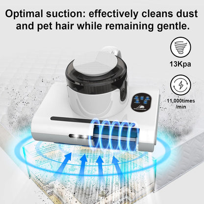 Mattress Vacuum Cleaner,13Kpa Powerful Suction Bed Vaccum Cleaner with UV-C Light,LED Headlights and High Heating Tech,1.2kg Light Weight Handheld vaccum for spot Cleaning,Sofa,Couch Fabric Cleaner