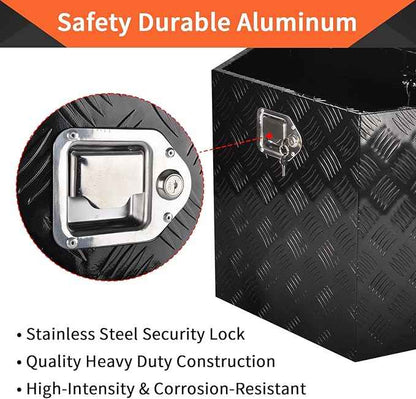 29 Inch Aluminum Trailer Tongue Tool Box 5 Bar Tread Wide Utility ToolBox for Pick Up Truck RV Storage Organizer Tool Box with Lock and Keys - 29"X16.5"X18" Black