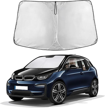 EcoNour Windshield Sun Shade Compatible for BMW i3 2014-2022 Front Window Sunshade Foldable Sun Visor UV & Heat Blocking Protection
