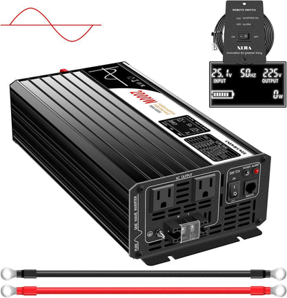 Xijia Pure sine Wave Inverter 2000W 48 Volt dc to 120 Volt ac Inverter (Peak Power 4000W) rv Converter 60HZ with Soft Start for car &Camping (DC48V (Range 40V-60V) 2000W)