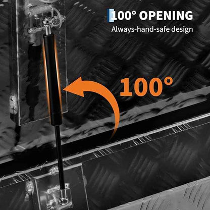 Heavy Duty Aluminum Truck Bed Tool Box 36'', Professional-Grade Storage Chest with Secure Lock, Gas Strut Lid, and Small Parts Organizer, Durable Heavy Duty Alu Tool Box for Pickup, RV, Trailer