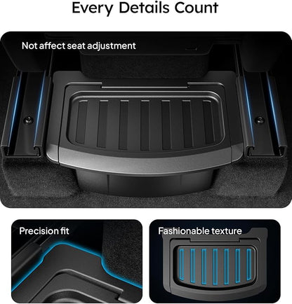 Wigoo 2026 Upgrade Tesla Model Y Juniper Accessories Rear Center Console Organizer [Partitioned Storage & Stable Installation] Backseat Storage Box for Tesla Model Y Juniper 2025~2026